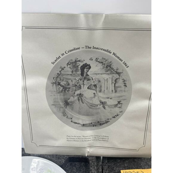 Limoges Scarlet In Crinoline The Inaccessible Woman 1865 Collector’s Plate w box - Picture 4 of 7
